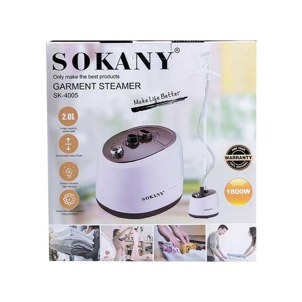 Напольный отпариватель для одежды SOKANY SK-4005 на 2 л, 1800 Вт, Белый 200000316 фото