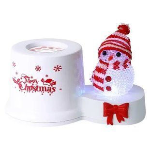 Ночник проектор снеговик на подставке 3Вт светодиодный от USB 185x115x95мм White/Red 200006177-200000197 фото