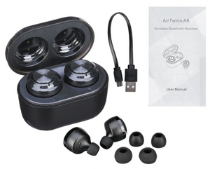 Беспроводные вакуумные Bluetooth наушники Air Twins A6 TWS гарнитура с боксом для зарядк 200007908-200000130 фото