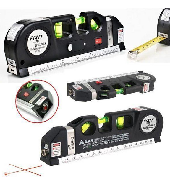 Лазерний рівень із вбудованою рулеткою FIXIT Laser Level Pro 3 4в1 рулетка лінійка 200000279-200000061 фото