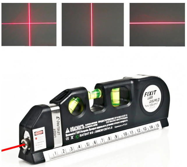 Лазерний рівень із вбудованою рулеткою FIXIT Laser Level Pro 3 4в1 рулетка лінійка 200000279-200000061 фото