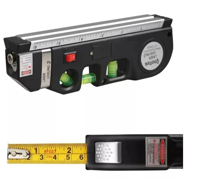 Лазерний рівень із вбудованою рулеткою FIXIT Laser Level Pro 3 4в1 рулетка лінійка 200000279-200000061 фото