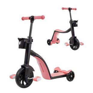 Дитячий самокат трансформер біговіл з кошиком Best Scooter 3 в 1 Рожевий 200002653-200000405 фото