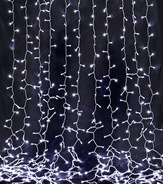 Гирлянда водопад 320-400L 3x3м (10х32Ламп) Белая  200007840-200000107 фото