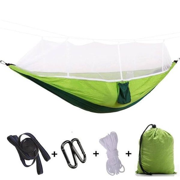 Туристичний гамак із москітною сіткою UKC Hammock Net зелений до 200 кг. 200003079 фото