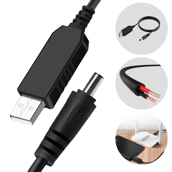 Кабель для роутера USB 12V Повышающий переходник преобразователь питания от повербанка 200002644 фото