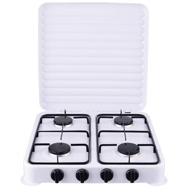 Настольная газовая плита, плита на 4 конфорки Domotec MS 6604 , таганок 200008066-200000265 фото