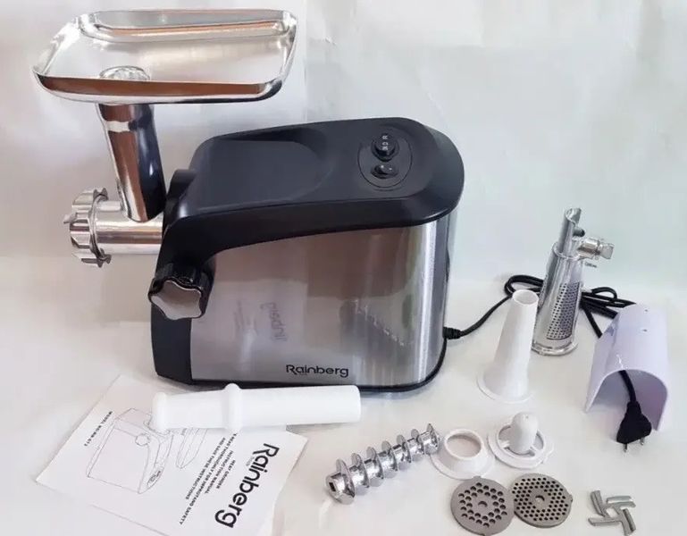 Електром'ясорубка із соковижималкою Rainberg RB 672 3000Вт Електрична м'ясорубка з насадками для ковбаси 200008532 фото