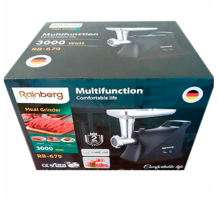 Мясорубка Rainberg RB-679 3000W Black 2в1 Электрическая Электро соковыжималка Электро мясорубка 200008529 фото