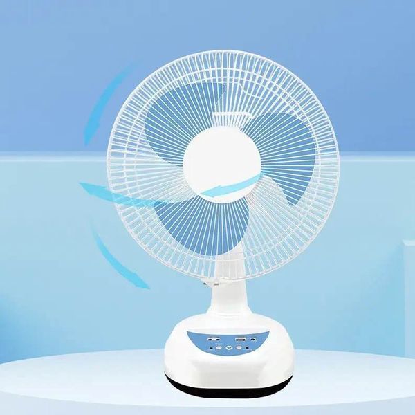Вентилятор 12&Prime; на аккумуляторе 4500 мАч с солнечной панелью и 2 LED лампами Megatop MG008 200003048 фото
